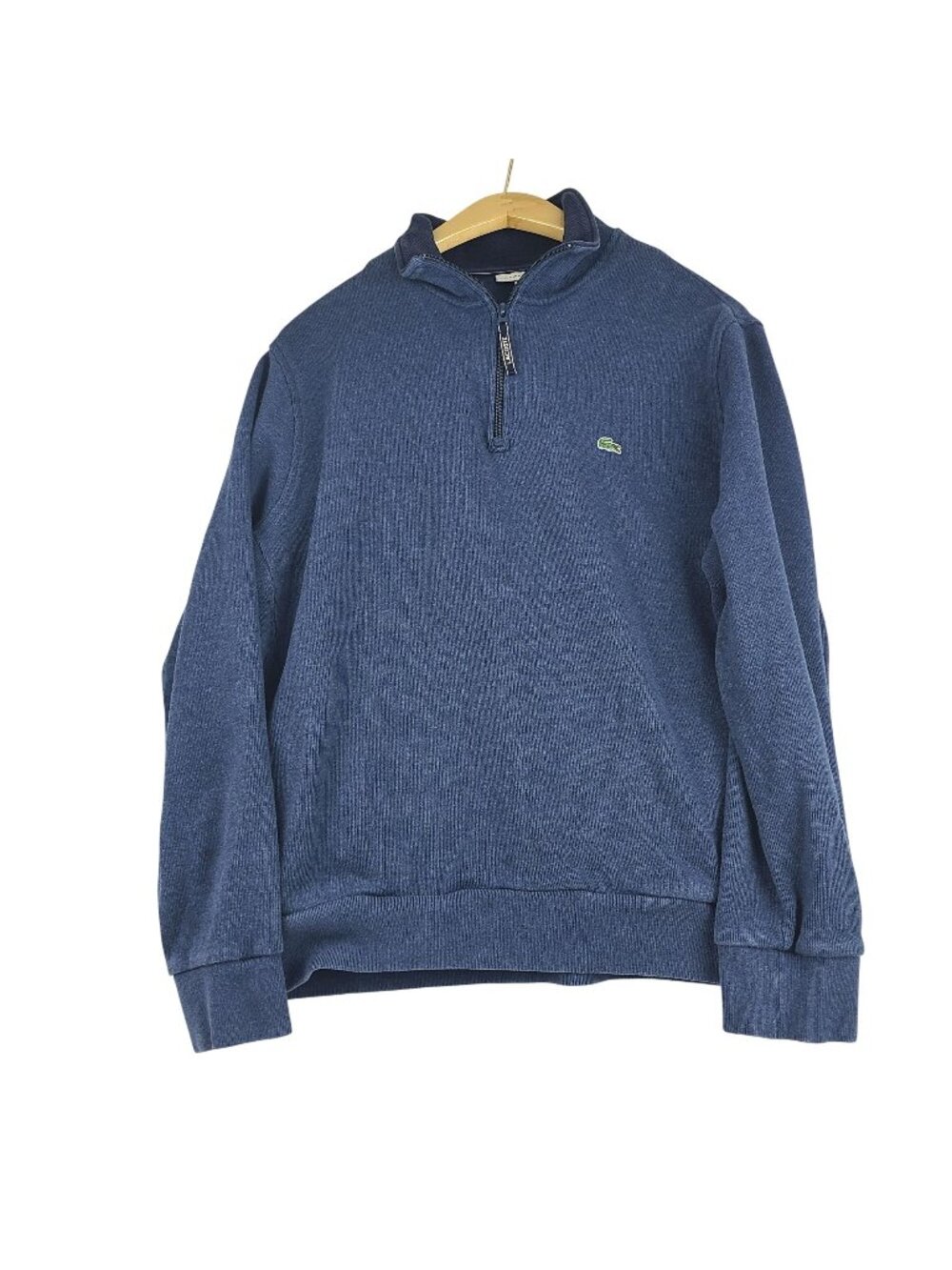 Lacoste 1/4 Zip Pullover Sweatshirt Navy Blue Pockets Men XXL Crocodile Logo